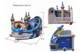 Dmuchany plac zabaw Happy Hop - komercyjny - Smok na zamku