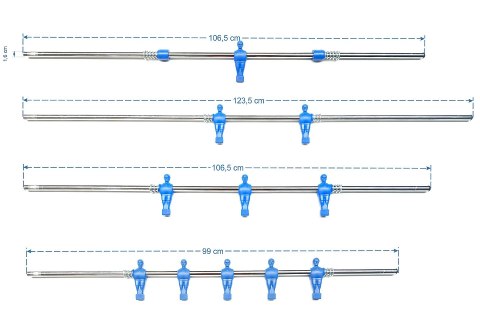 Drążki Garlando przelotowe - komplet