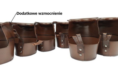 Komplet 6 skórzanych koszyków z łuzami