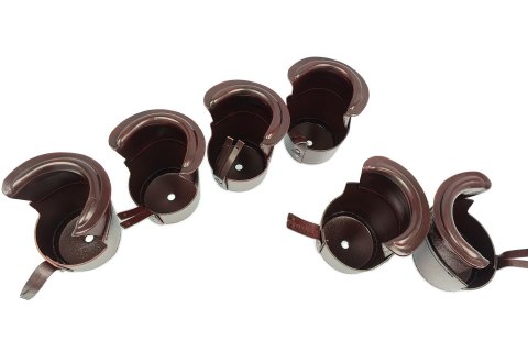 Komplet 6 skórzanych koszyków z łuzami