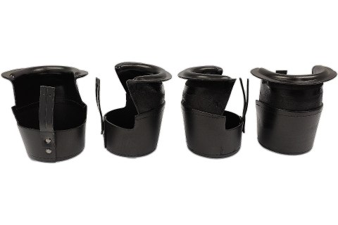 Komplet 6 skórzanych koszyków z łuzami