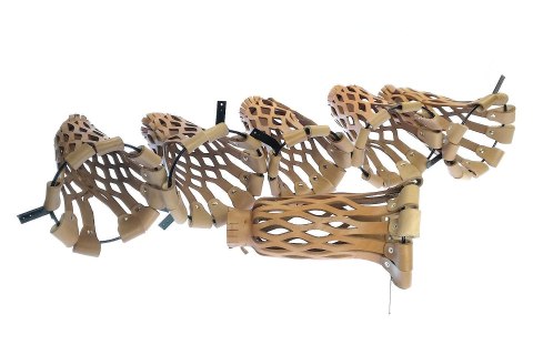 Siatki / koszyki skórzane naturalne - kpl. 6szt