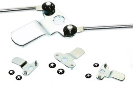 Rygiel, krzywka 3 punktowa + 2 zaciski zabezpieczające