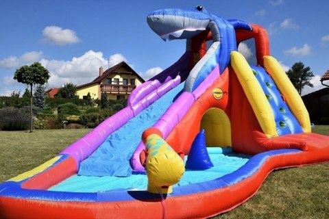 Dmuchana zjeżdżalnia wodna Happy Hop - Shark czerwony