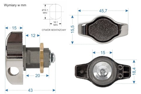 Zamek kłódkowy Euro-Locks 4443