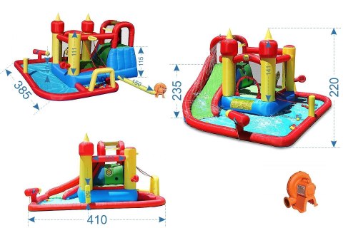 Dmuchany basen ze zjeżdżalnią i armatką, Funland- HappyHop