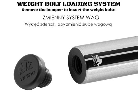 Kij bilardowy 2-cz. Rhino NEBULA 2 - Silver Metal