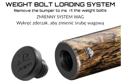 Kij bilardowy 2-cz. Rhino RETRÔ - Bocote