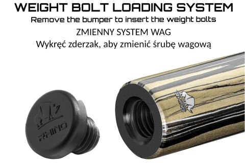 Kij bilardowy 2-cz. Rhino RETRÔ - Moon Ebony