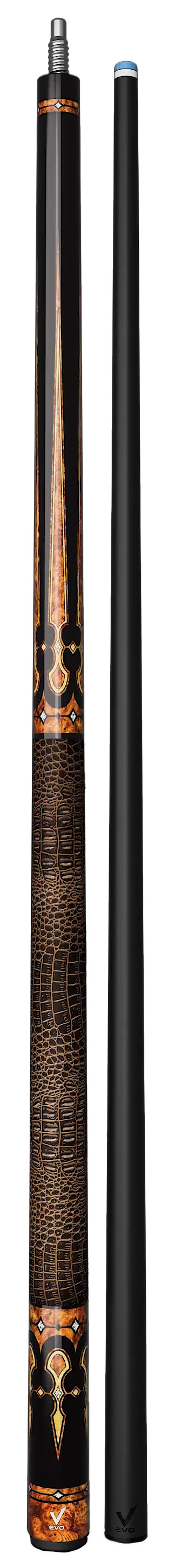 Kij bilardowy 2-cz- EVO Crown Royal Black - Black Leather Wrap MAX 9.jpg